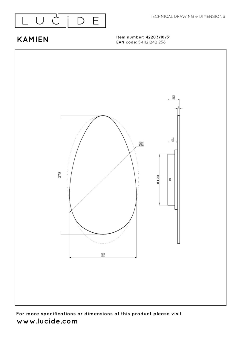 Lucide KAMIEN - Nástenné svietidlo - LED - 1x10W 2700K - Biele